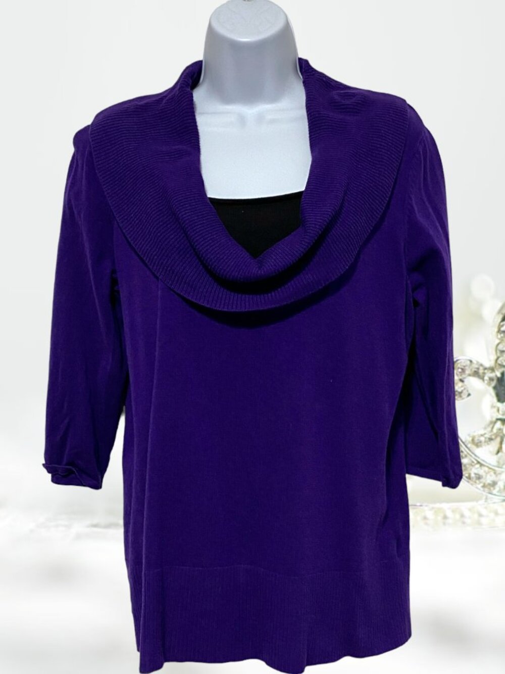 AGB-Women's XL Pullover Sweater Half Sleeve Multi-Color Scoop Neckline